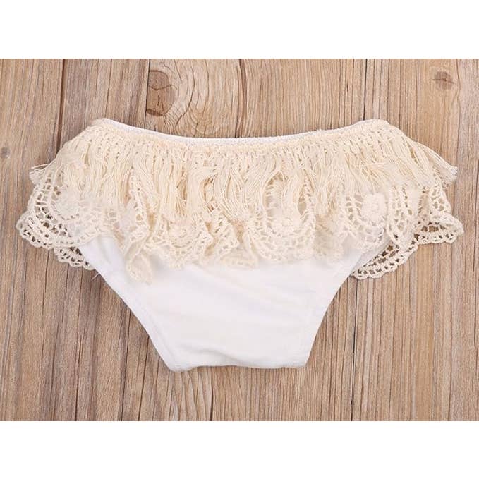 Fennco Styles - Vendita all'ingrosso Slip/copripannolino - Neonati - Mutandine per neonati in cotone all'uncinetto con frange di pizzo