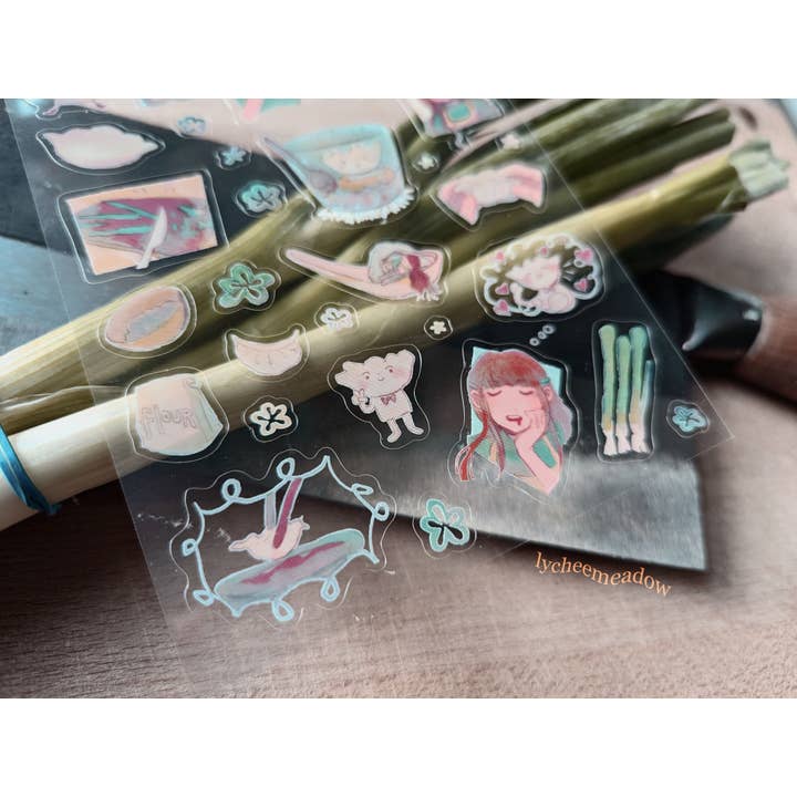 Dumplings Clear Sticker Sheet for wholesale by Lycheemeadow