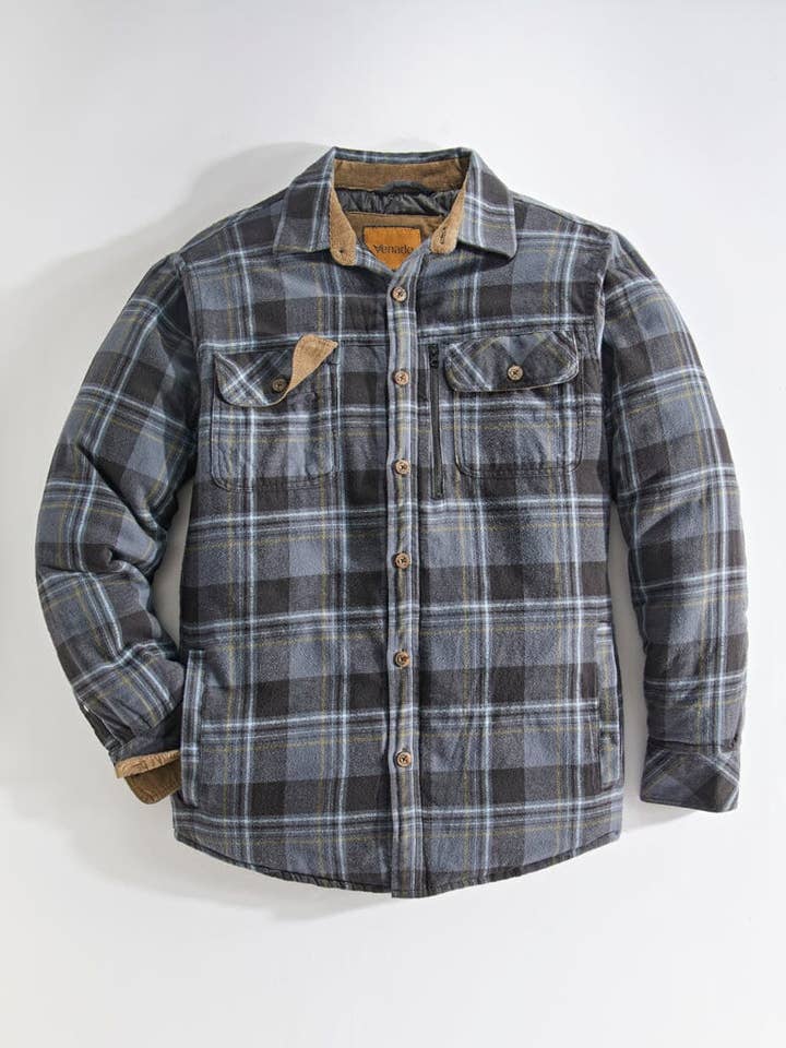 Venado - Wholesale Shirt Jacket/Shacket - Men's - Quilt Lined Brushed Flannel Shirt Jacket2