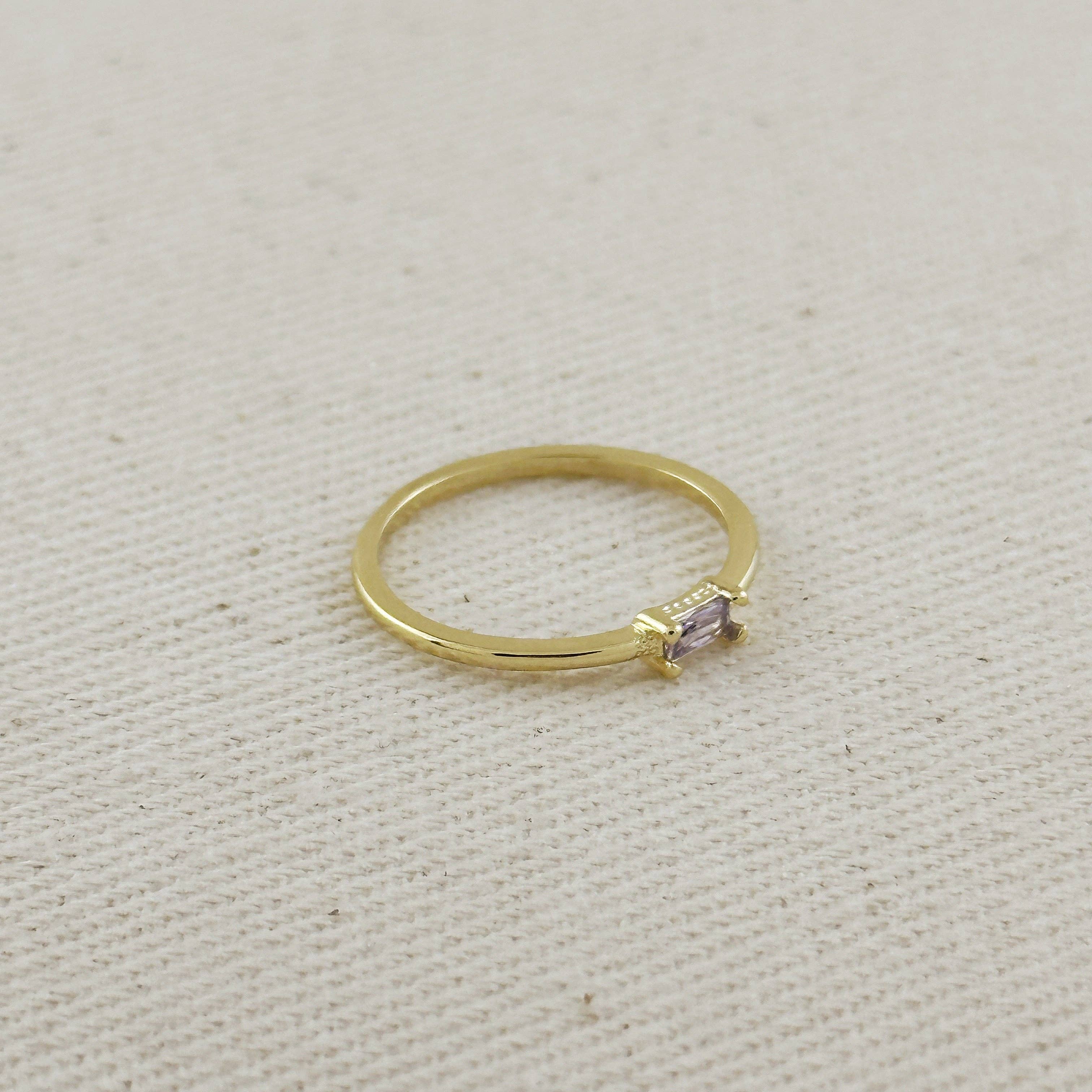 GoldFi - Wholesale Single Stone/Solitaire Ring - 18kGold Filled Birthstone Rings1