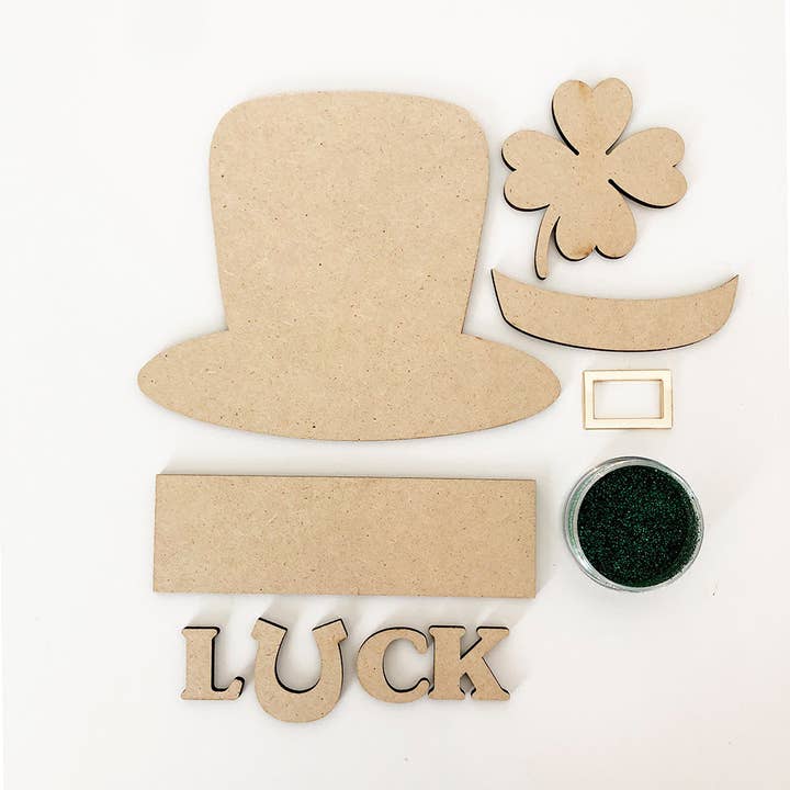 Foundations Decor – wholesale DIY craft kit – Foundations Decor Simply Framed - Glitter Green LUCK DIY kit1