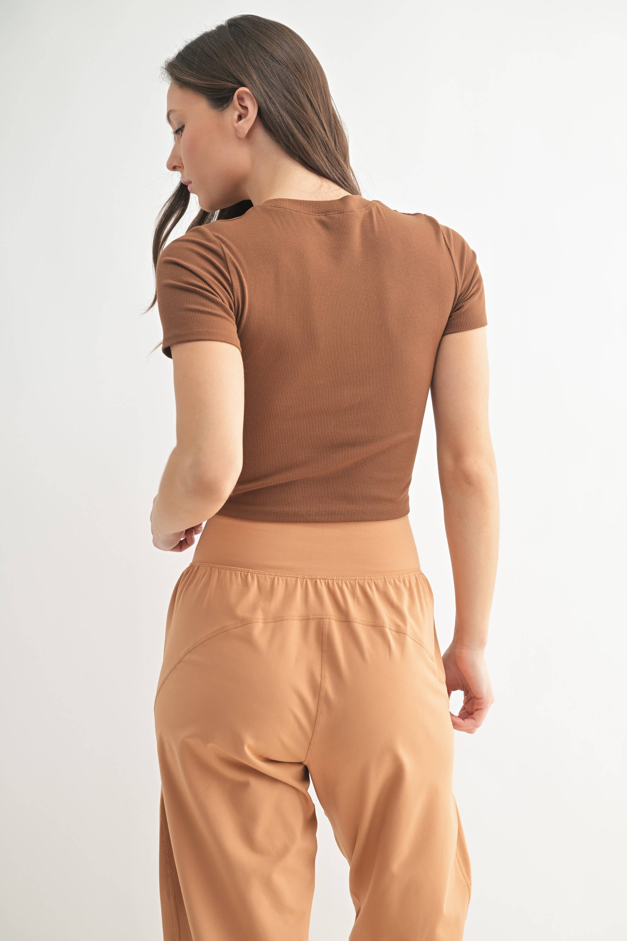 Mono B - Wholesale Athletic Top - Women's - Essential Micro-Ribbed Athleisure Baby Tee6