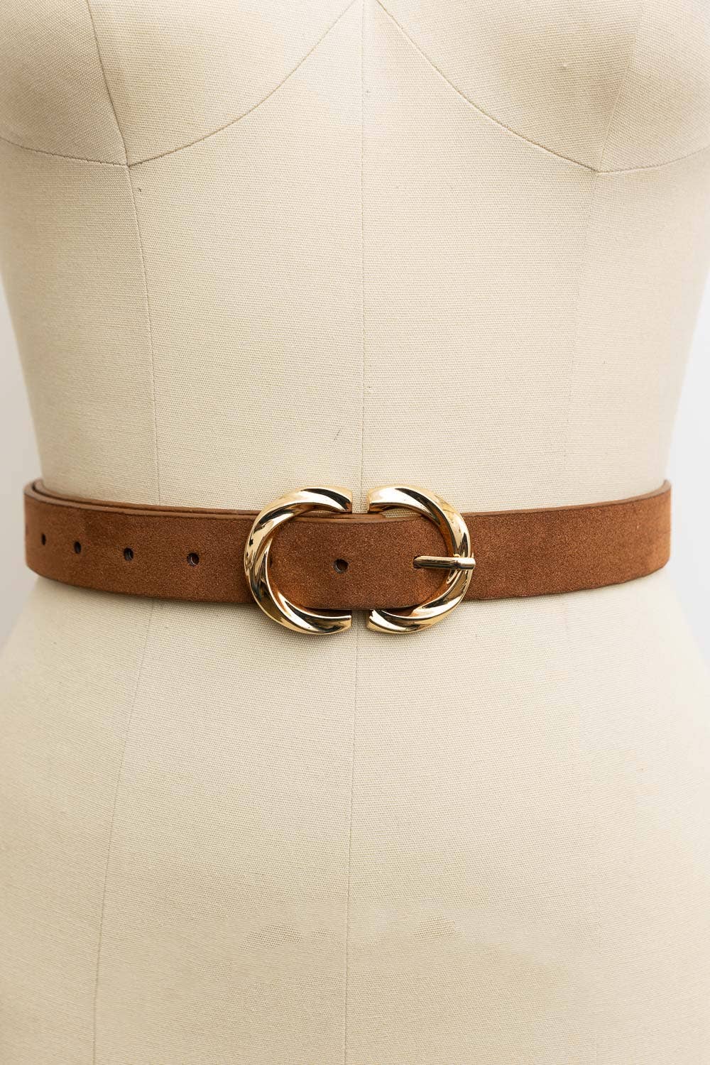 Leto Accessories - Wholesale Belt - Women's - Double C Shaped Buckle Suede Belt ♾️3