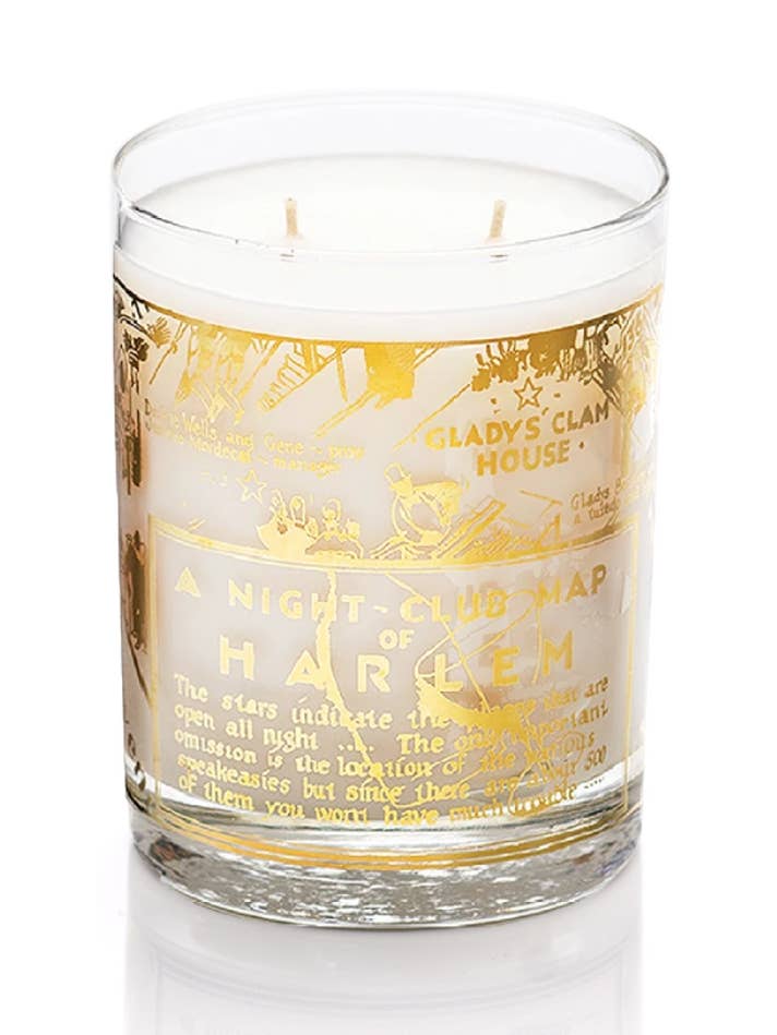 22k Gold Nightclub Map of Harlem  "Savoy" Luxury Candle for wholesale by Harlem Candle Co