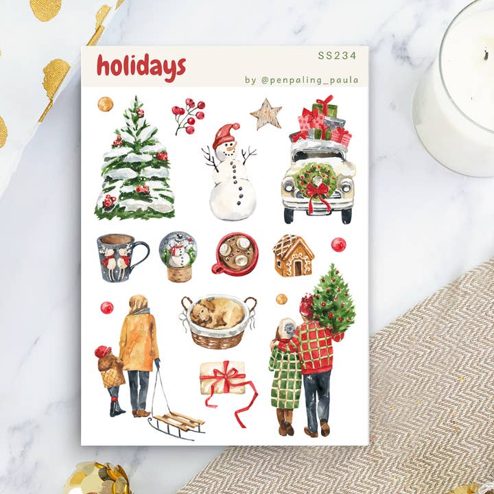Holidays - Sticker Sheet for wholesale by Penpaling Paula