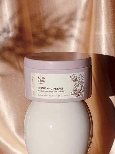Thousand Petals Candle | Lotus Tin for wholesale by Arya Tara