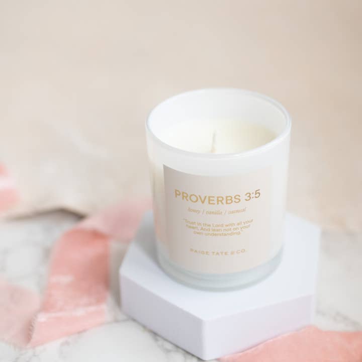 Paige Tate Christian Gifts - Wholesale Jar/Filled Candle - Scripture Candle: Proverbs 3:5