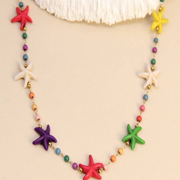 BELLISSIMA BIJOUX - Wholesale Choker/Collar - Starfish Necklace – Colorful Fantasy Beads6