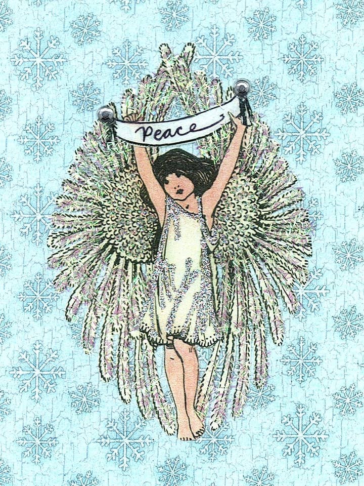 Tarjeta de ángel de la paz, tarjeta de ángel victoriano para venta al por mayor de Erica DiPaolo Designs