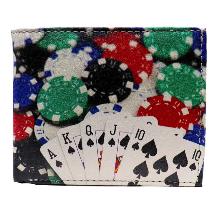 Buy Buy Luv LLC – Großhandel Brieftasche – Herren – Poker Chips Royal Flush Las Vegas Bi-Fold Geldbörse aus Leder