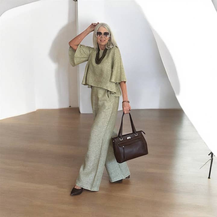 VeraMay - Wholesale Shirt – Women’s - 6357 Sage Vera May French Linen Top4