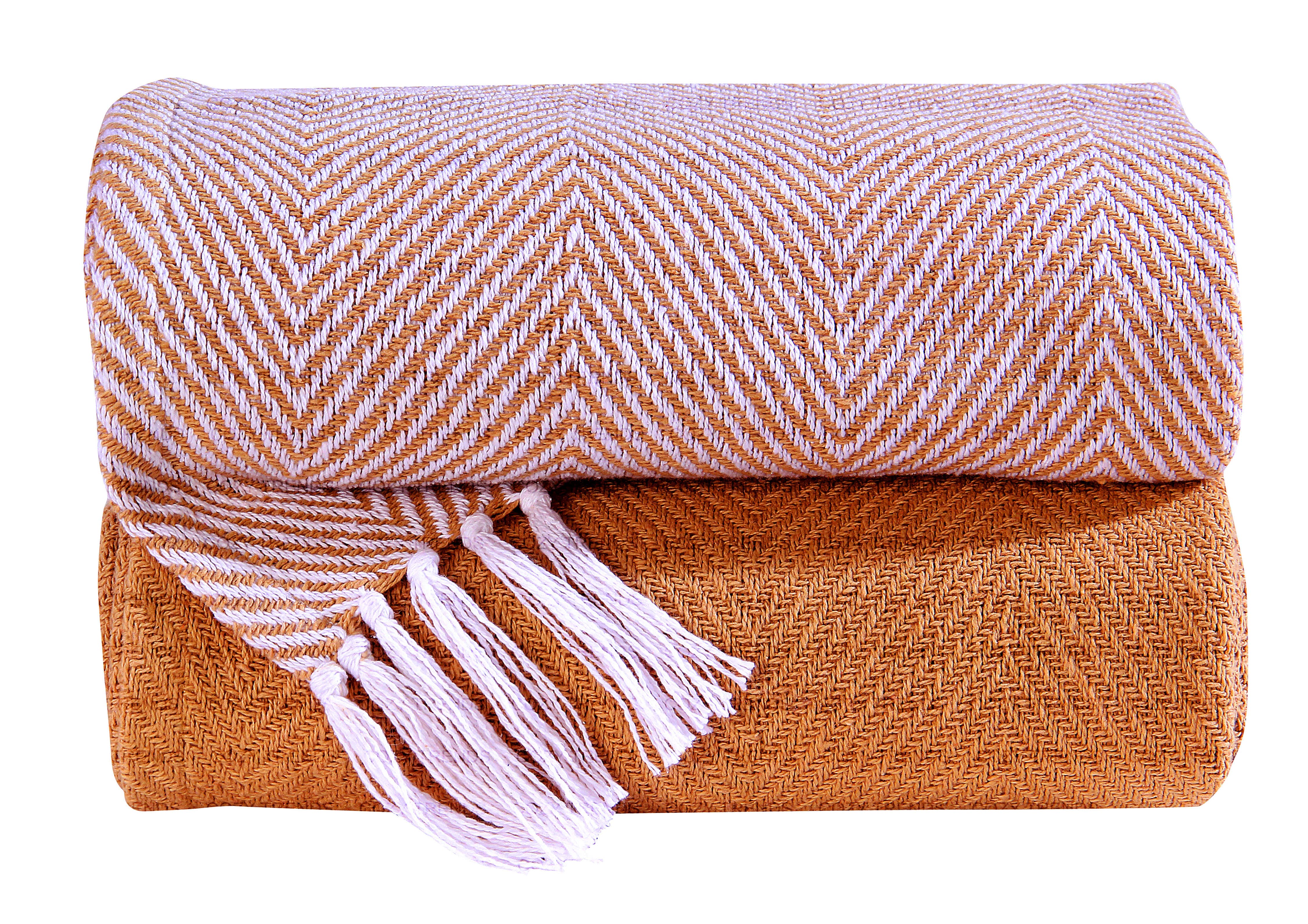 COZY HOMES COLLECTION - Wholesale Throw Blanket - Handwoven Cotton All Season Throw Blankets Chevron Set of 29