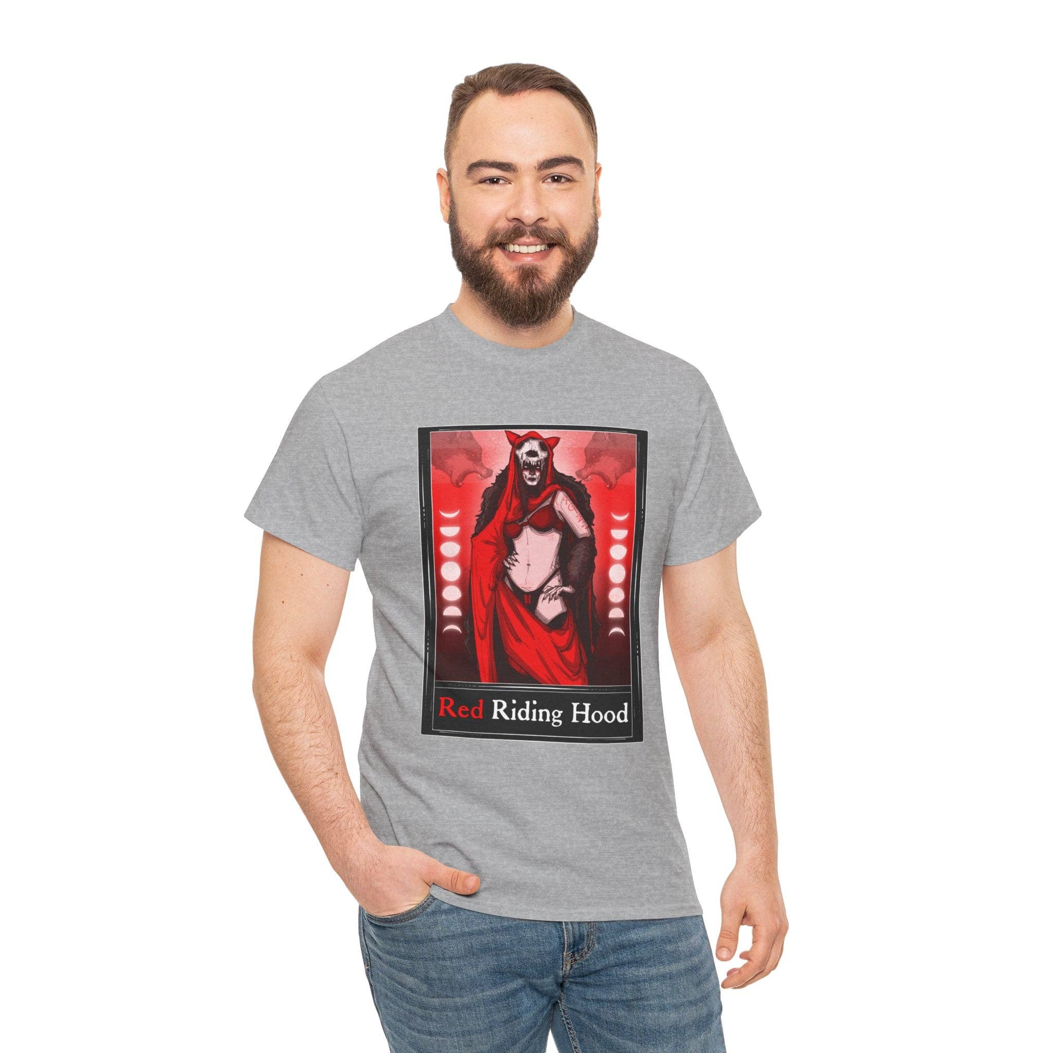 LVB Art - Wholesale T-Shirt (Graphic) - Unisex - Red Riding Hood Tarot  (Front & Back Print) Unisex Heavy Cotton Tee33
