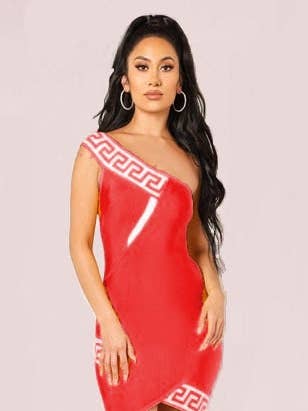 Naomi Einschultriges Hi-Low-Bandagekleid für den Großhandel von The Steven Wick Company