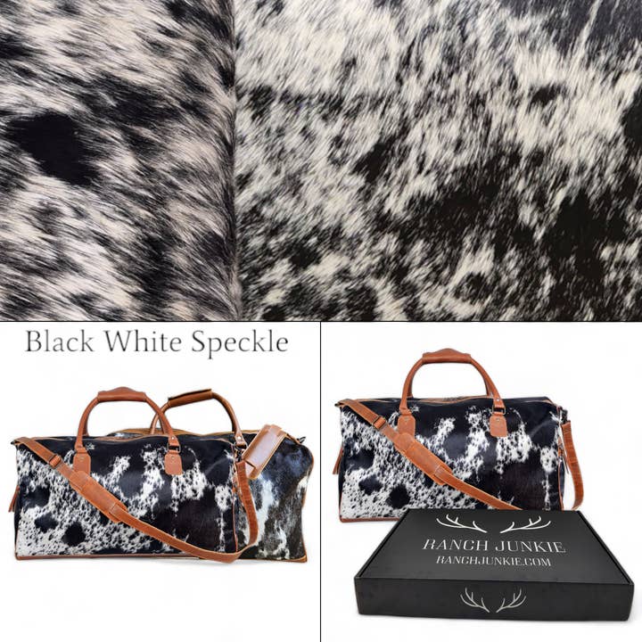 Ranch Junkie - Wholesale Weekender Bag - Women's - Large Genuine Cowhide Weekender Duffel Black Highlands Duffel17