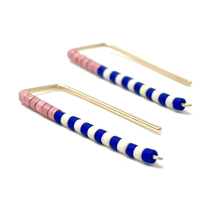 Pendientes de perlas de semillas de colores para venta al por mayor de Jennifer Shon Jewelry