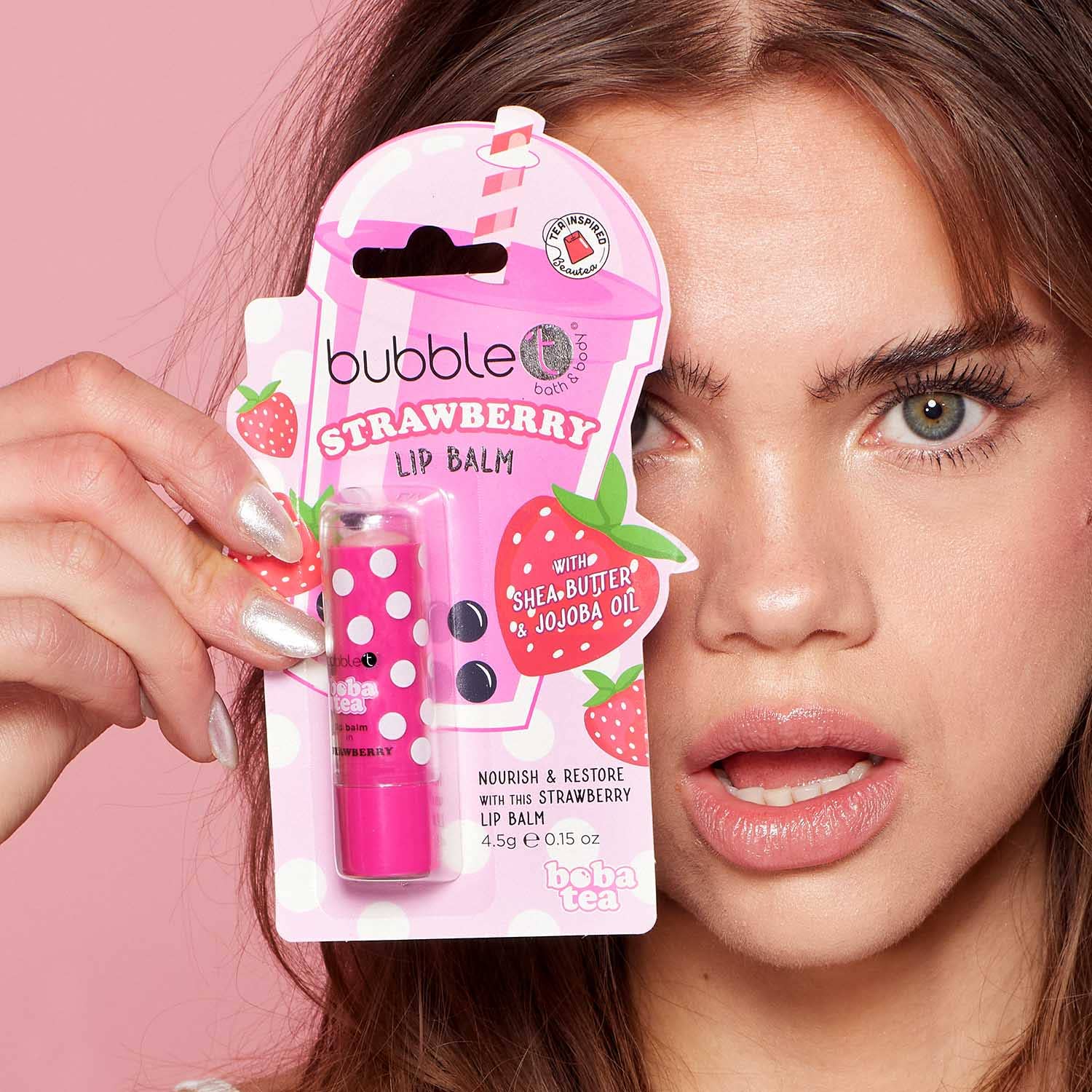 Bubble T Cosmetics - Wholesale Lip Balm - Boba Tea Strawberry Lip Balm (4.5g)3