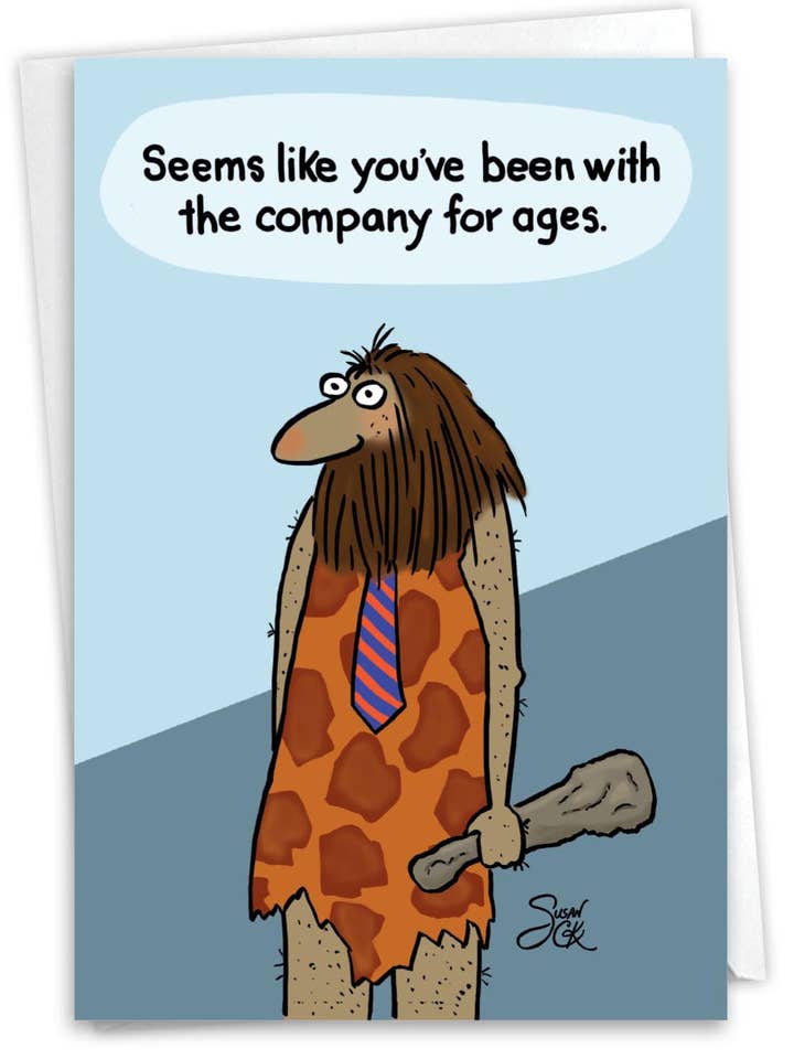 Retirement Card - Caveman Coworker (1 Card) for wholesale by NobleWorks