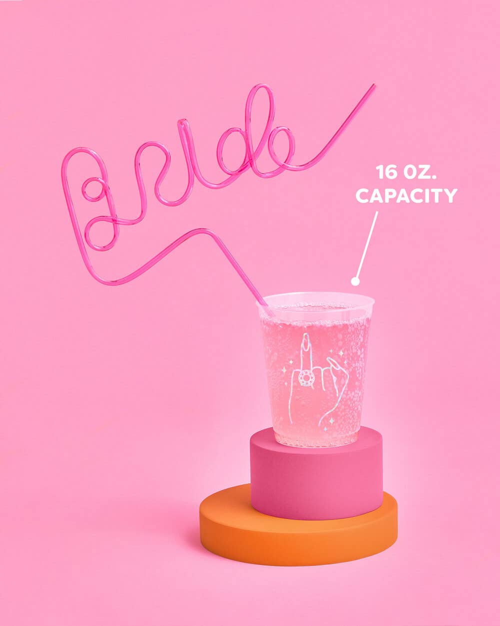 xo, Fetti - Wholesale Disposable Cup - Ring Finger Frost Flex Cups | bachelorette, iridescent2