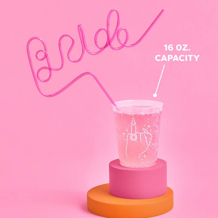 xo, Fetti - Wholesale Disposable Cup - Ring Finger Frost Flex Cups | bachelorette, iridescent2