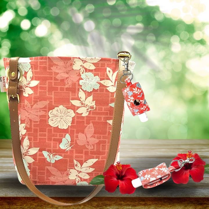 ArtSHINE – wholesale Keychain – Women's – Hand Sanitiser Bottle Holder (Key Chain) - Butterfly Screen