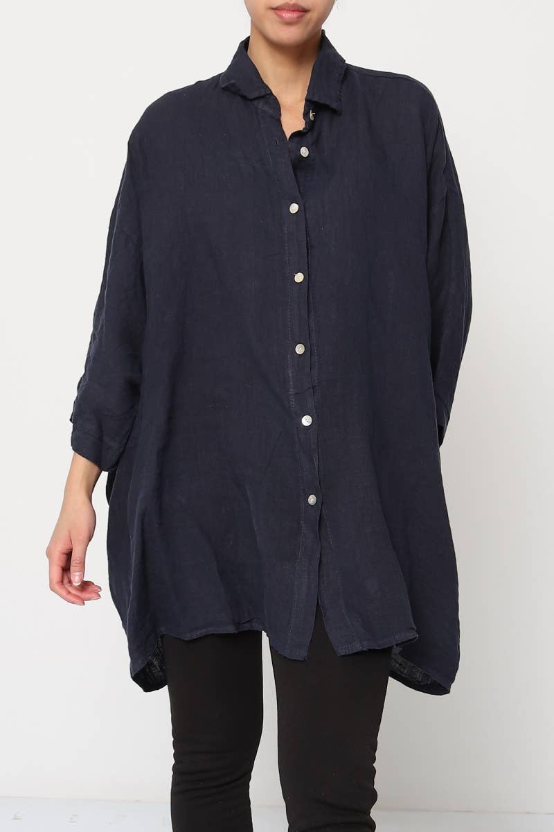 LÉA & LUC - Wholesale Button Down Shirt - Women's - 100% Linen Shirt REF. 285889