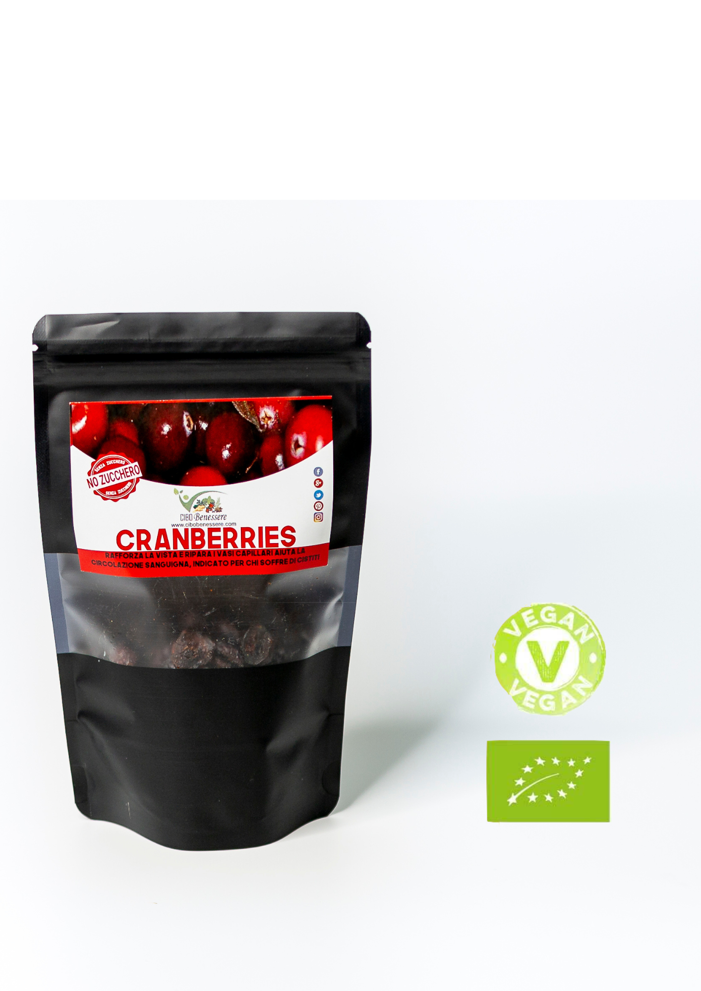 Cibobenessere - Wholesale Dried/Dehydrated Fruit - Organic Cranberries - Sugar-Free Red Cranberry1