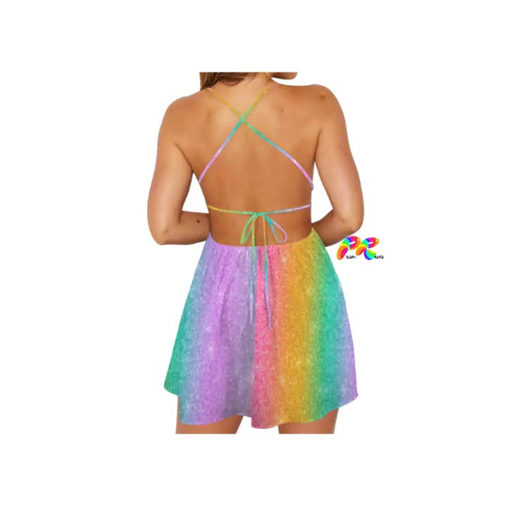 Prism Raves - Wholesale Dress - Women's - Pastel Rainbow Strappy Fairy Rave Dress