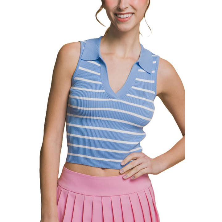 Ribbed Collared Summer Tank for wholesale by Blue Bunny Inc