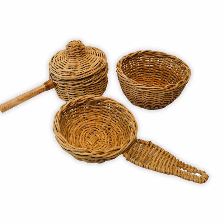 EcoFreax - Wholesale Toy Set - Kids - handmade rattan wicker cooking set for kids2