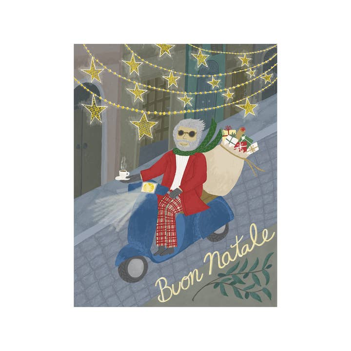 Courtney Beyer Design - Wholesale Christmas Card - Italian Santa Christmas Holiday Greeting Card