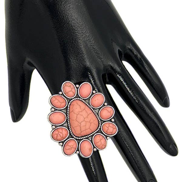 Andrea Bijoux - Wholesale Cocktail/Statement Ring - Gemstone Cuff Ring6