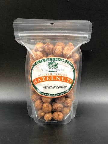 Ken and June’s Hazelnuts - Wholesale Nuts - 8 oz. Hazelnut Butter Toffee