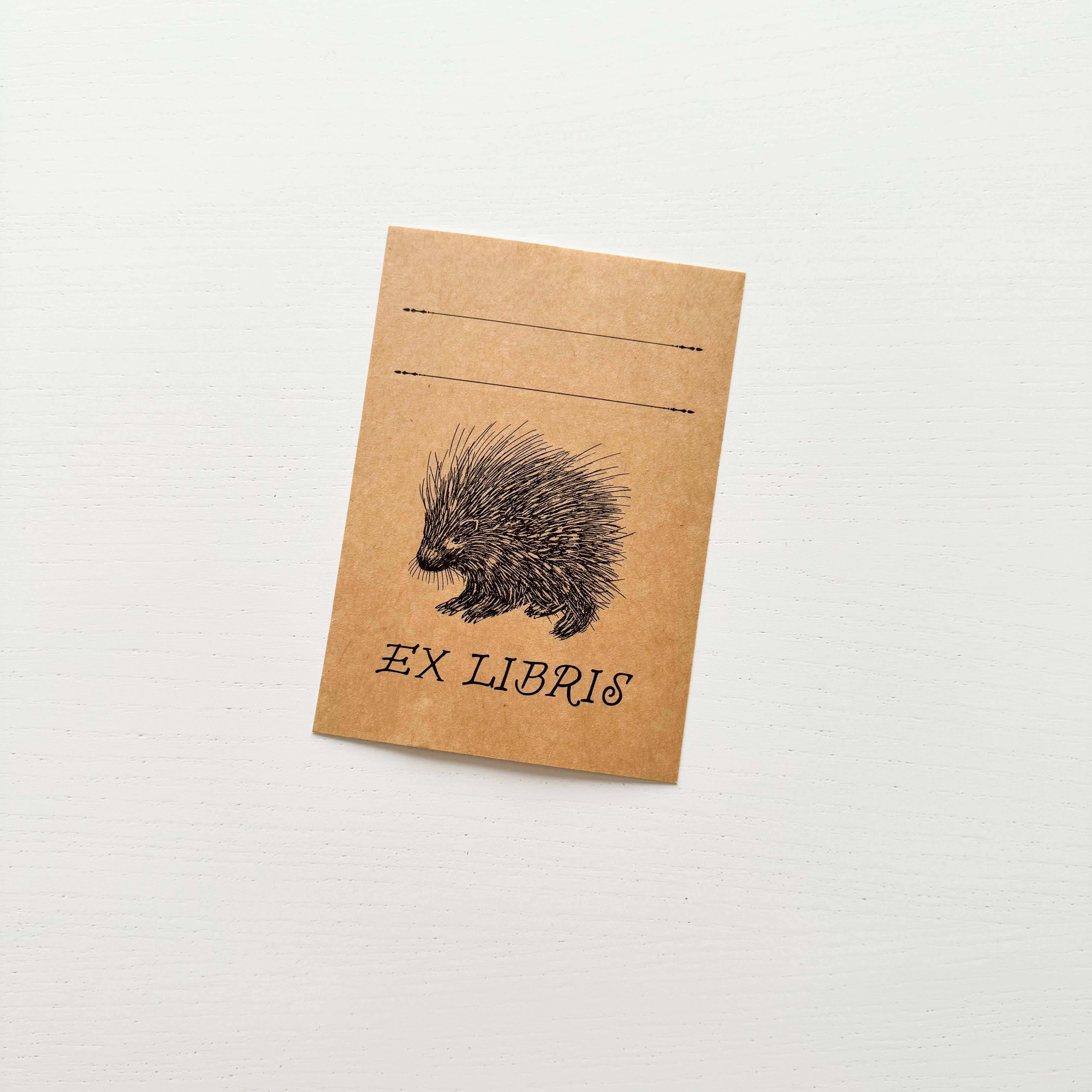 Kinsfolk Stickers - Wholesale Sticker - Bookplate Name Label Sticker - Porcupine