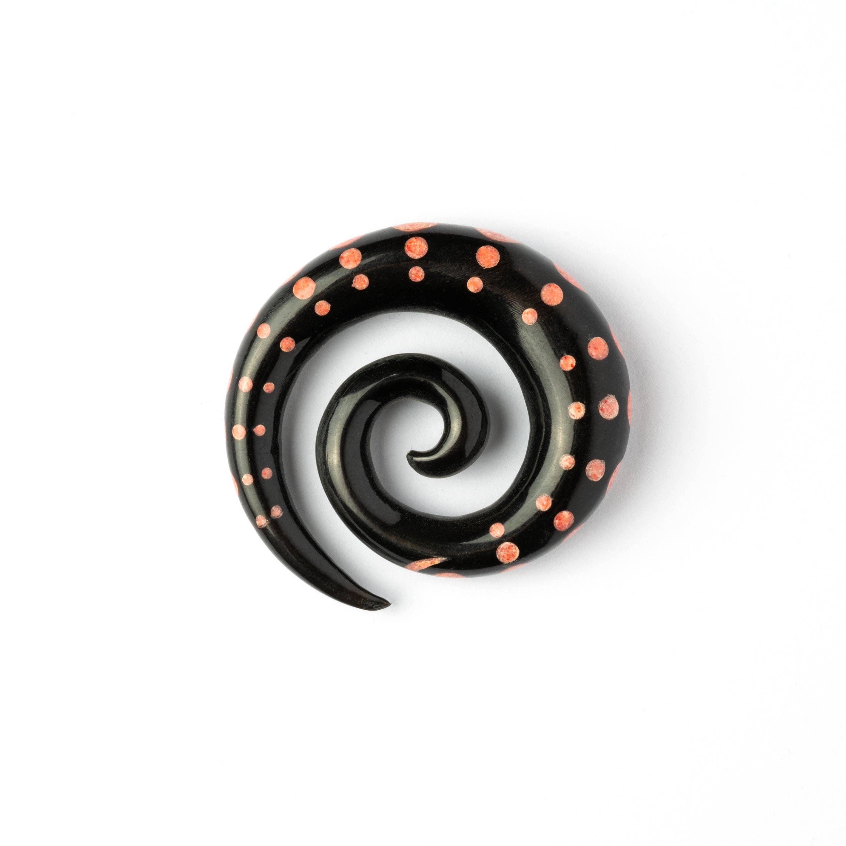 Tribu - Wholesale Gauge/plug earrings - Dotted Spiral Gauges with Stone Inlay4