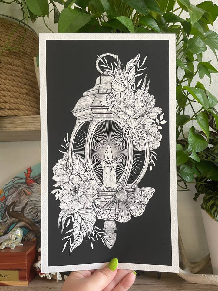 Lantern Art Print for wholesale by Strat Lacy Art