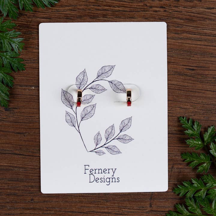 Fernery Designs - Wholesale Jewelry Stand & Display - Custom Printed Hoop Earring Display Cards with flaps & holes