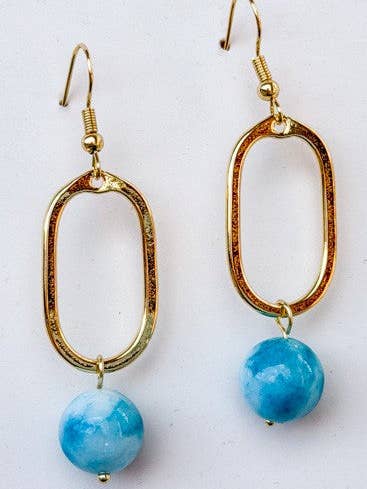 Boucles d'oreilles Mila Ciel Bleu Or pour la vente par Dylan Designs