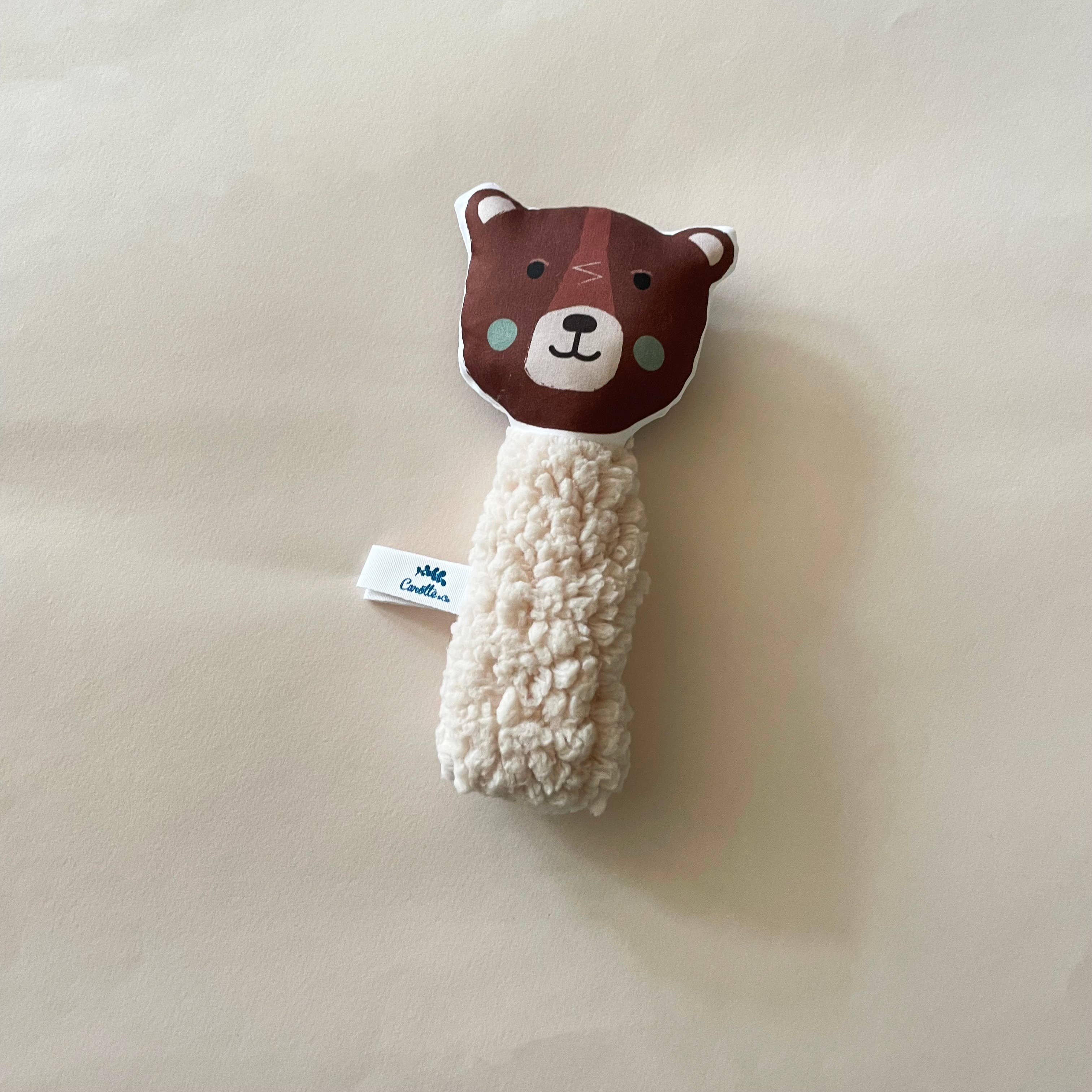 Carotte & Cie - Wholesale Handheld Rattle - Baby - Rattle jingle jingle Brown bear beige teddy