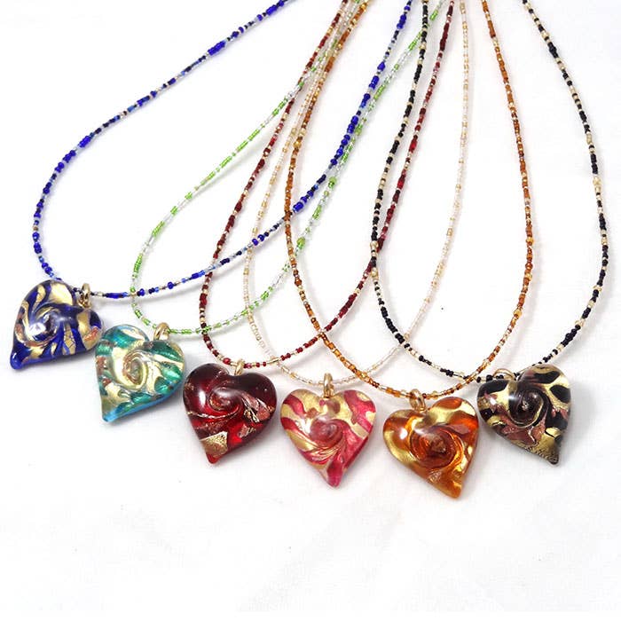 Colgante de Corazón Abstracto de Vidrio Murano para venta al por mayor de Alice Sturzinger LLC