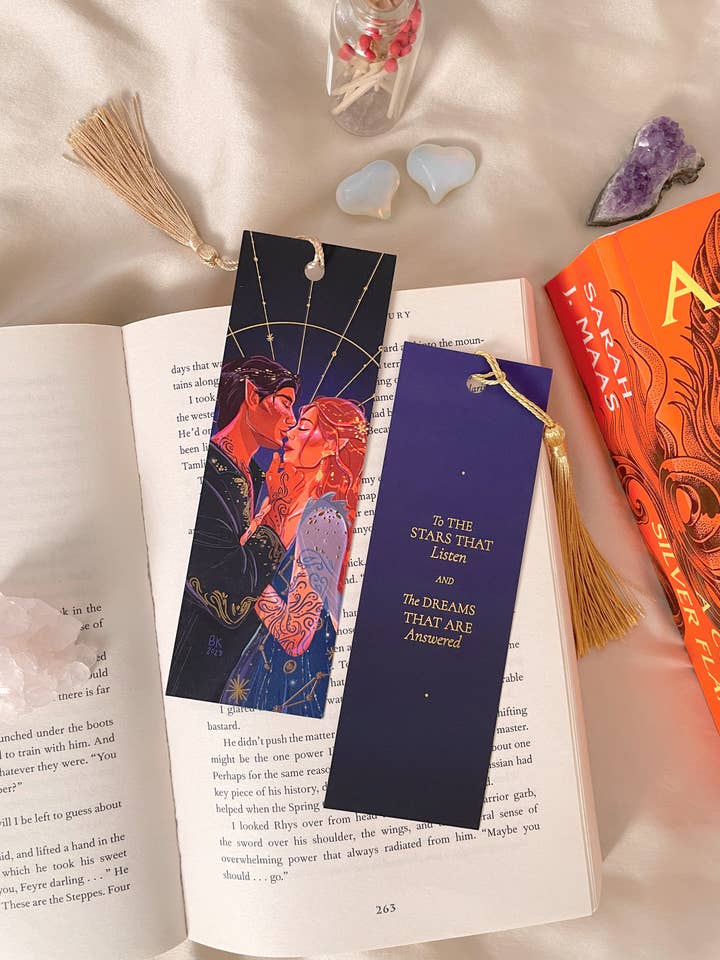 Feyre & Rhys *Gold Foil* Bookmark for wholesale by Brittany Keller Art