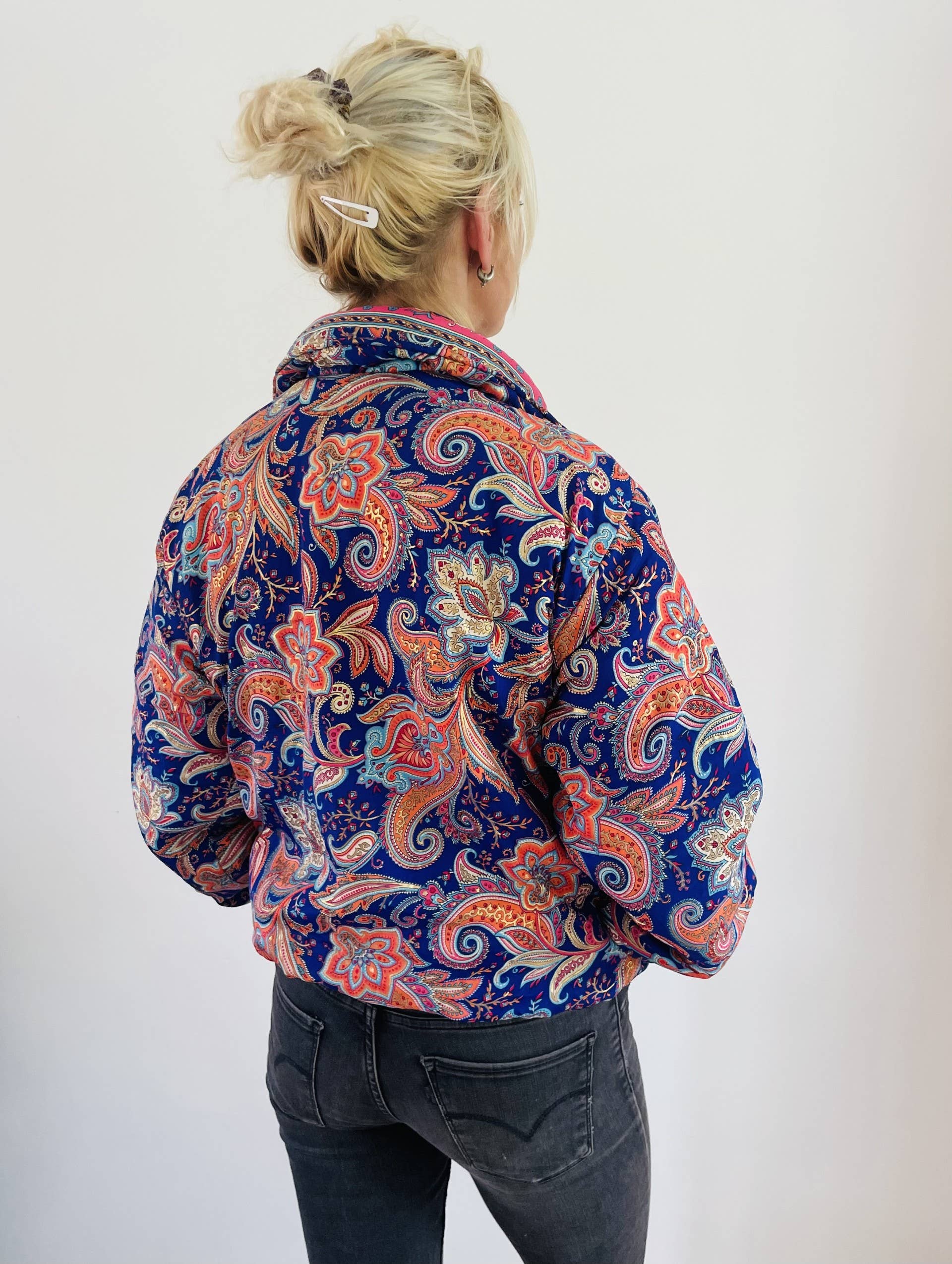 Emma's Emporium – wholesale Bomber jacket – Women’s – AW02: Sari Fleece lined Bomber Jackets - Paisley19