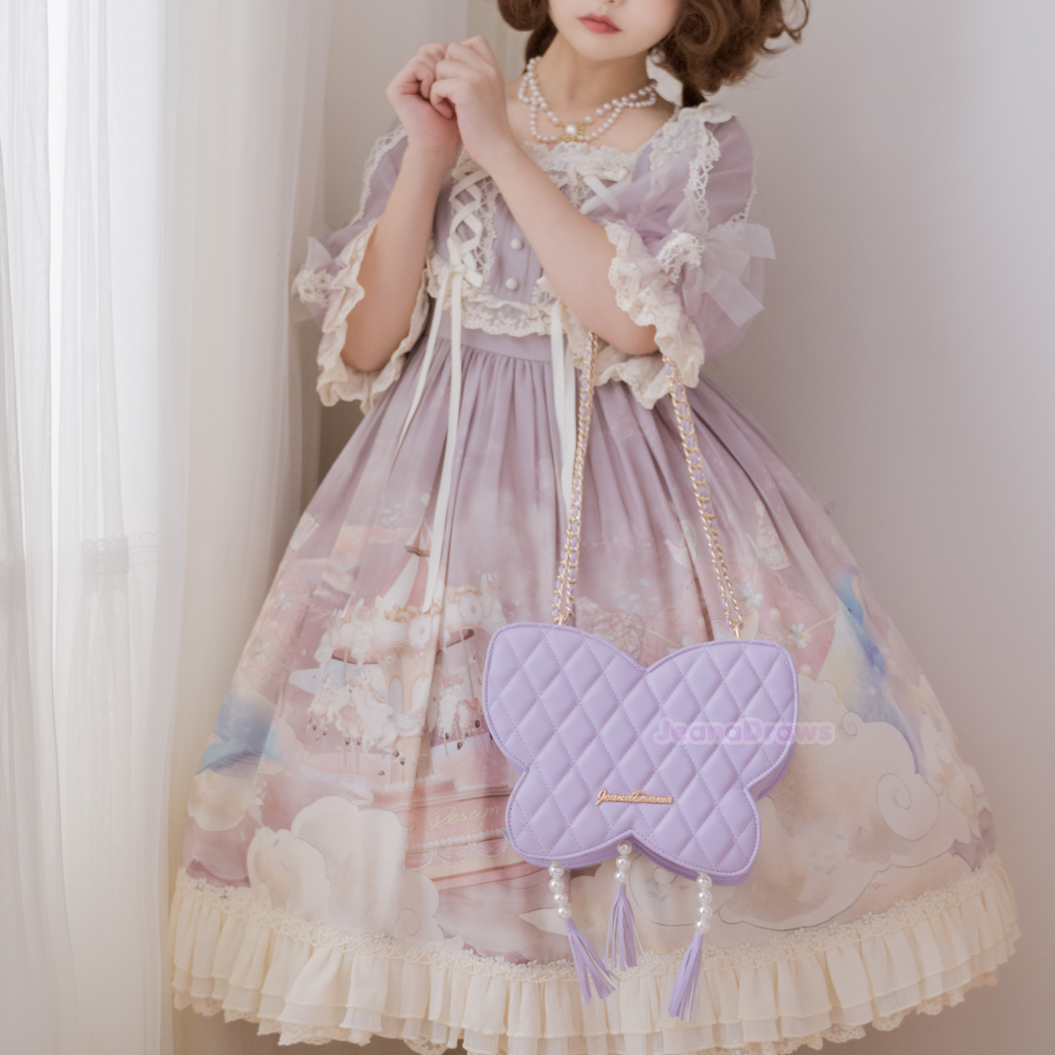 JeanaDraws - Wholesale Crossbody Bag - Women's - Butterfly Quilted Handbag1