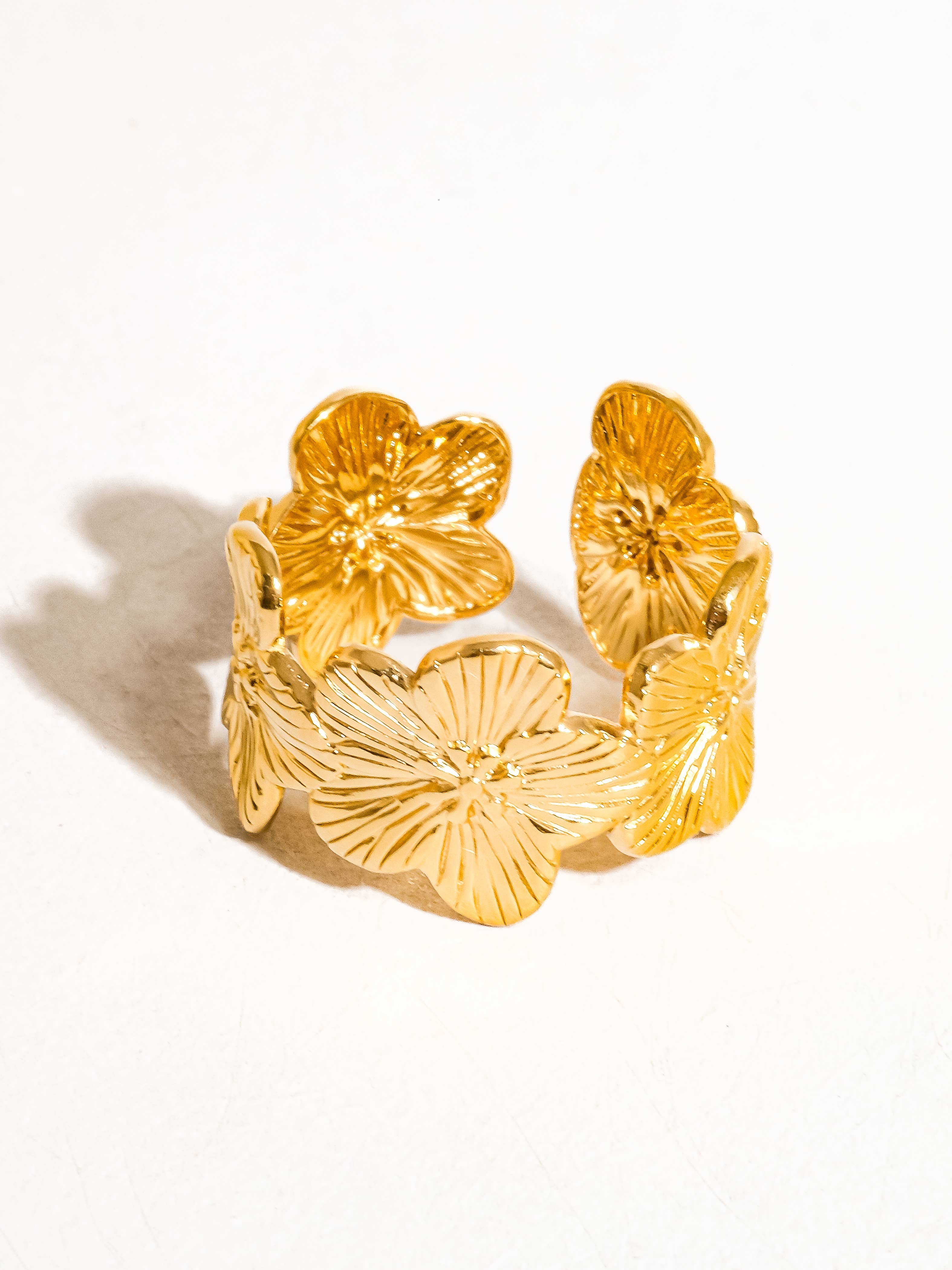 Josée 18K Gold Non-Tarnish Flower Ring for wholesale on Faire