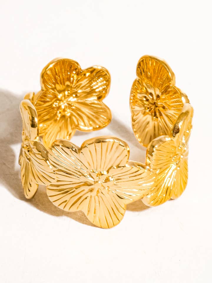 Josée 18K gouden niet-aantastende bloemenring voor wholesale door Flânerie by MAIQ