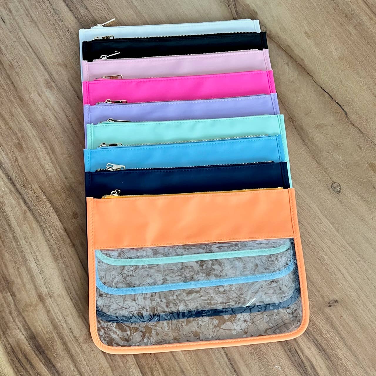 Palmy Pineapple - Wholesale Pouch - Women's - Nylon Top Clear Pouch with Chenille Letters of Your Choice18