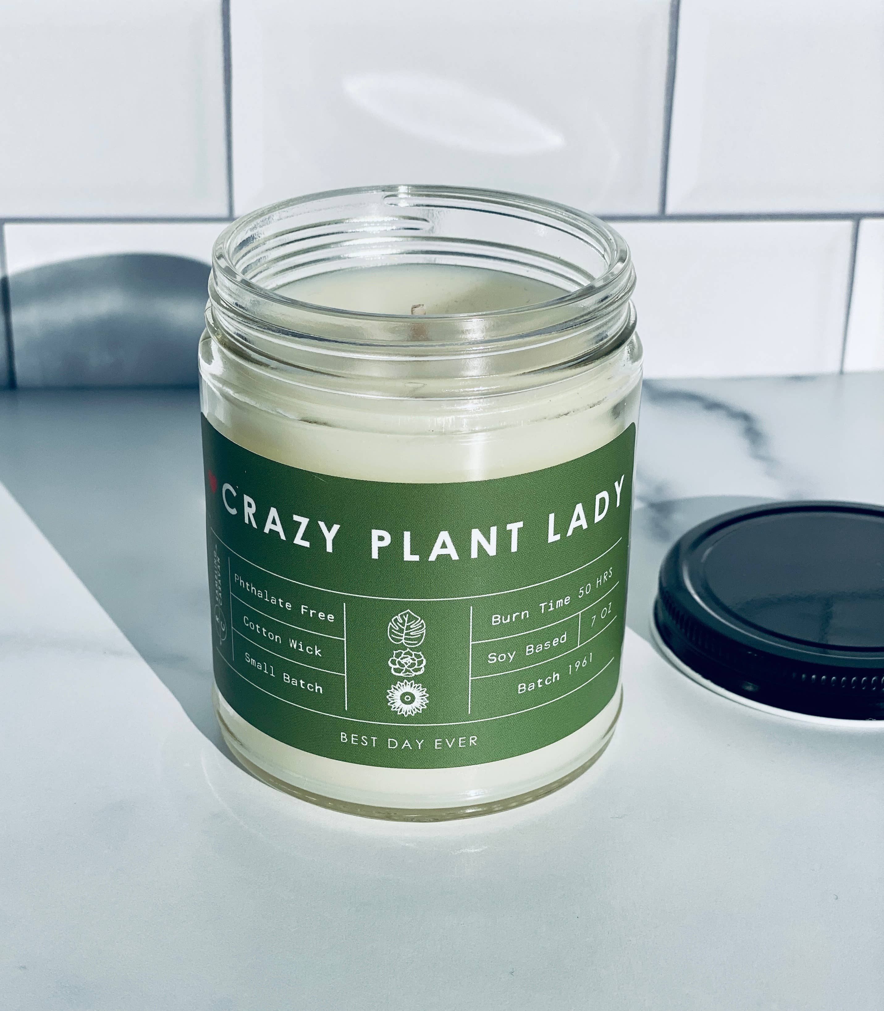 Rambling Caravan - Wholesale Jar/Filled Candle - Crazy Plant Lady Candle2