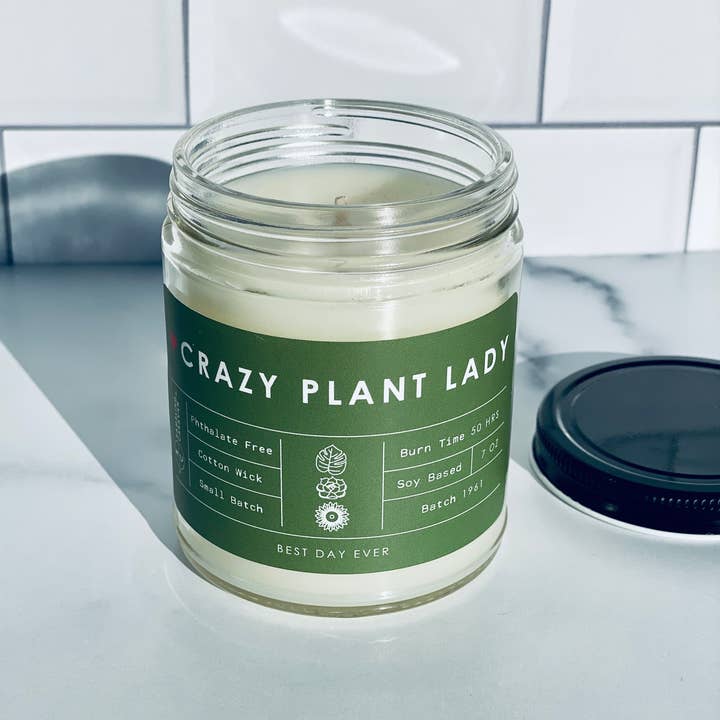 Rambling Caravan - Wholesale Jar/Filled Candle - Crazy Plant Lady Candle2