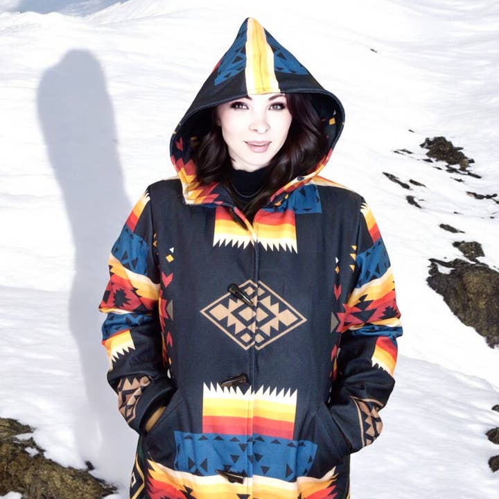 OLDTRIBES™ Night Star Black Long Coat for wholesale by OldTribes