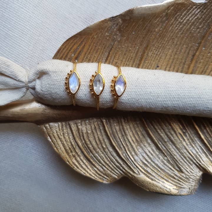 GINANDGER – Großhandel Einzelstein-/Solitär-Ring – Einstellbarer Ring - Iris